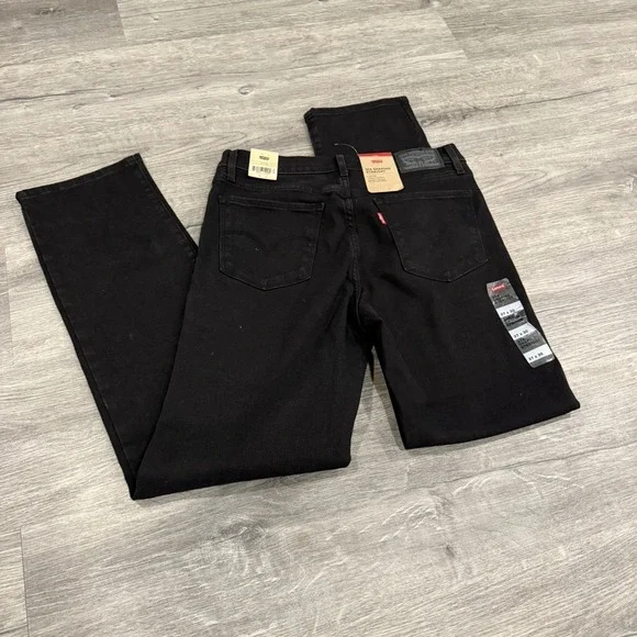 Levis 314 Shaping Straight Jeans Womens 27x30 Black Mid Rise Tummy Slimming NEW - Picture 2 of 8